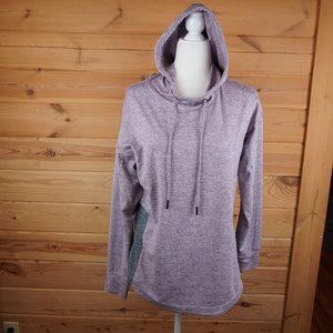 Tangerine Serene Lavender Heather Grey Hooded Pullover Sweatshirt Size Medium